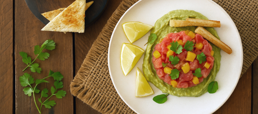 prato com tartaro de atum