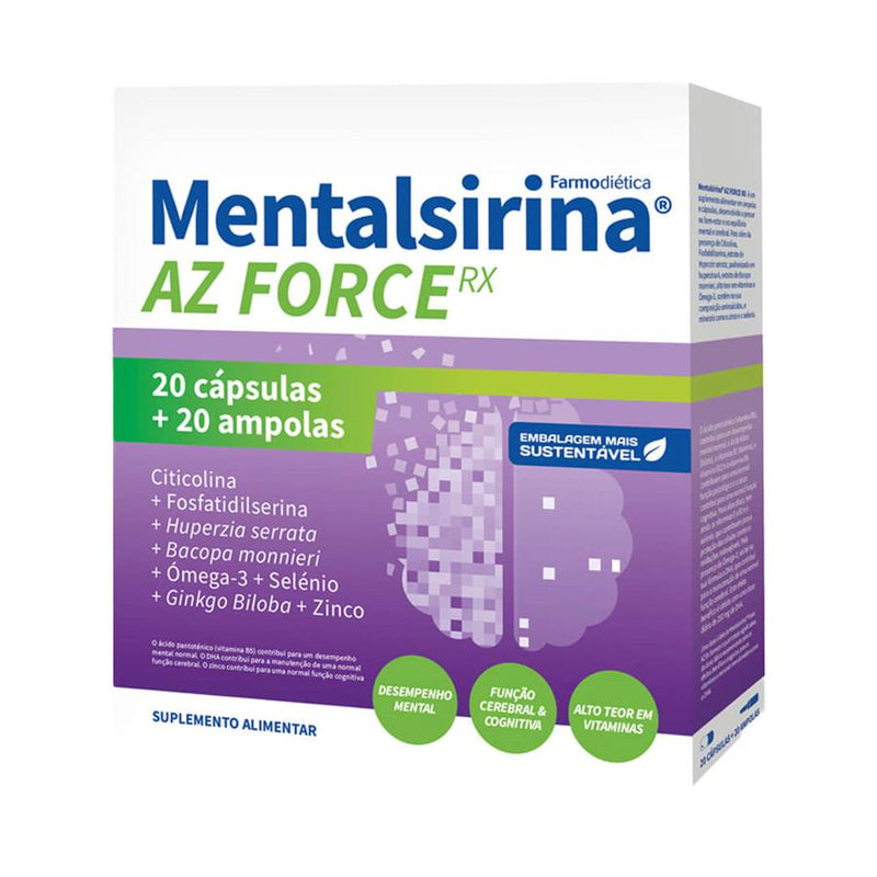 Farmodiética Mentalsirina AZ Force Rx 20 Cápsulas + 20 Ampolas