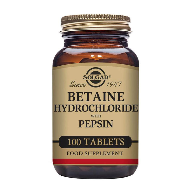 Solgar Hidrocloreto de Betaína com Pepsina 100 Comprimidos