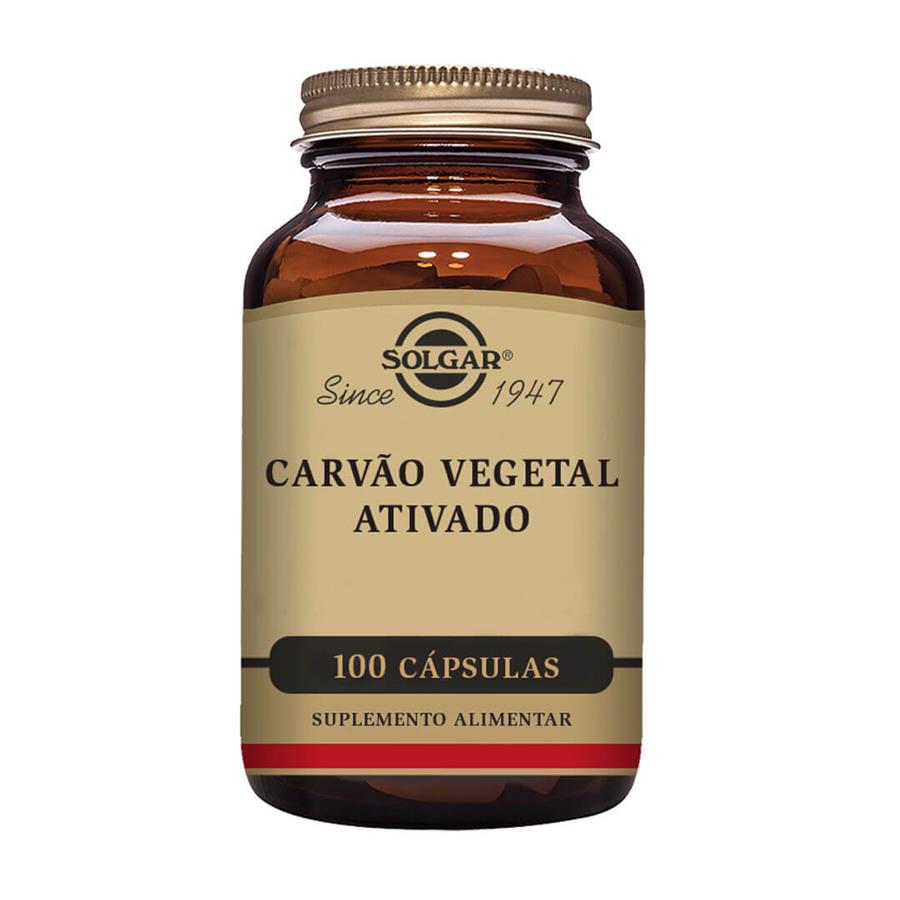Solgar Carvão Vegetal Ativado 100 cápsulas - imagem principal