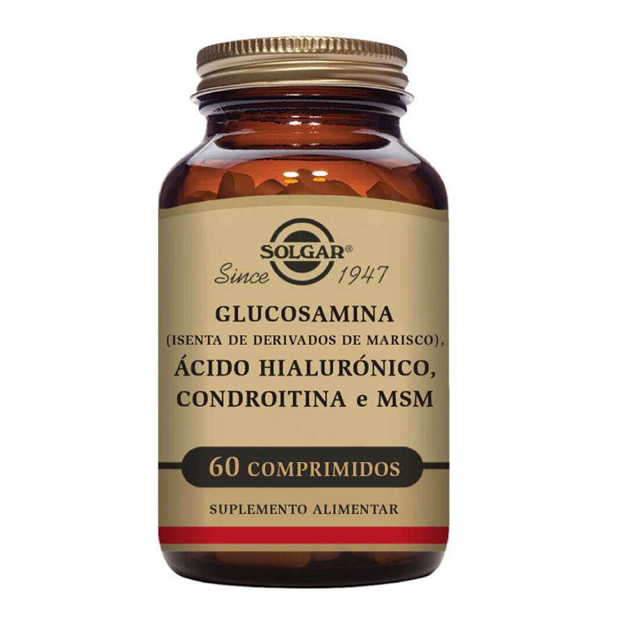 Solgar Glucosamina + Ácido Hialurónico + Condroitina + MSM 60 Comprimidos - imagem principal