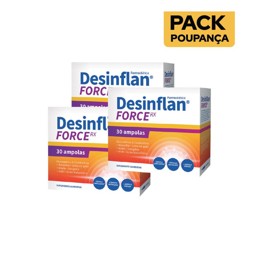 Farmodiética Desinflan Force Rx 30 ampolas - Pack de 3