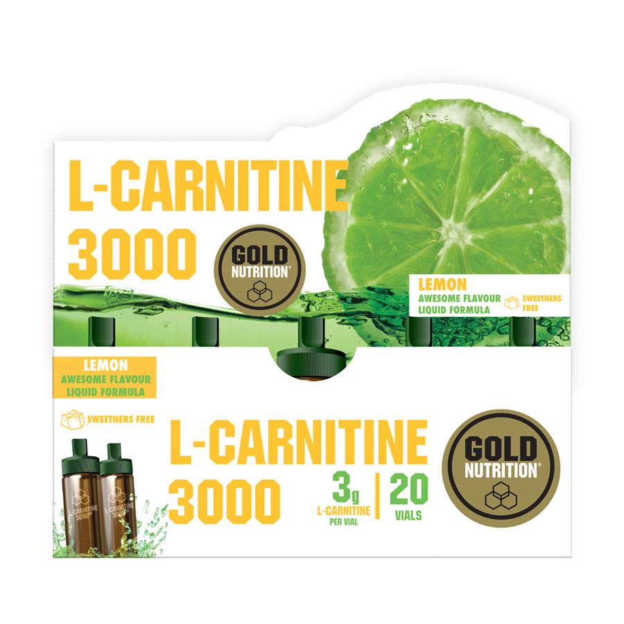 GoldNutrition L-Carnitina 3000mg Limão 20 ampolas