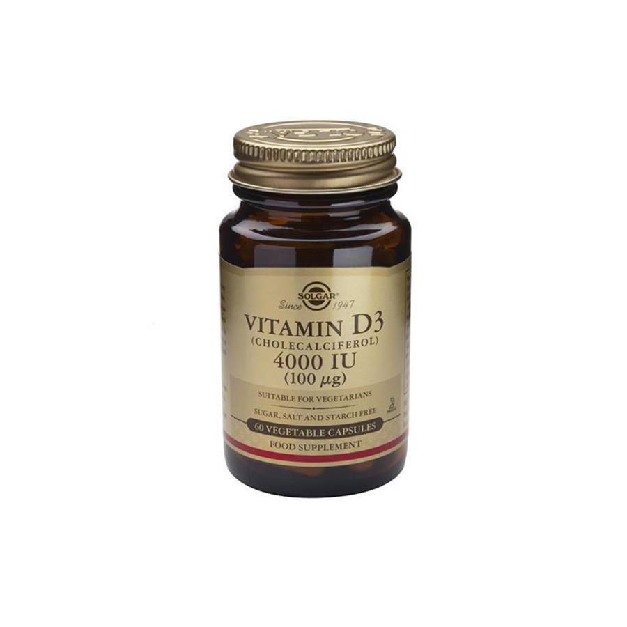 Solgar Vitamina D3 4000 Ui 100mcg 60 Cápsulas - imagem principal