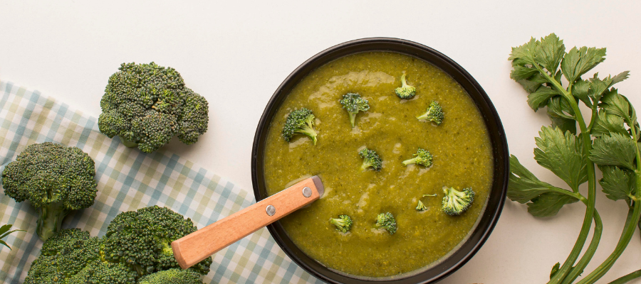 Receita de creme de brócolos e curgete