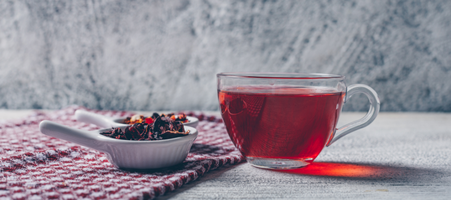 Chá de hibisco e frutos vermelhos