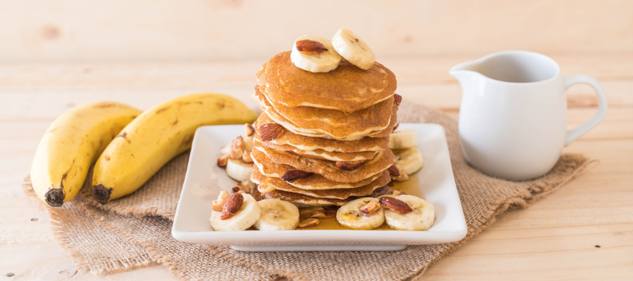 panquecas de banana já preparadas 