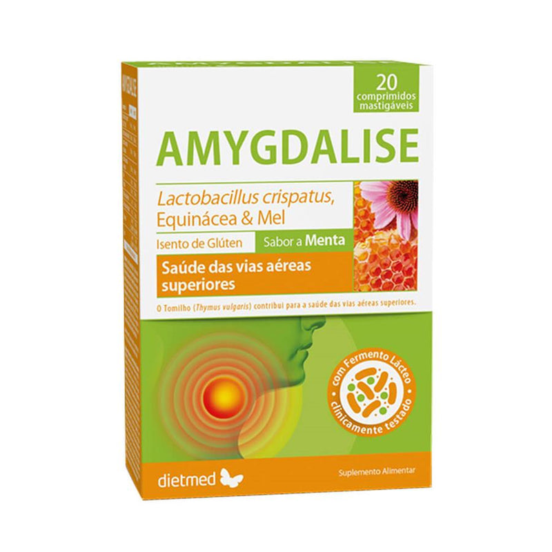 Dietmed Amygdalise Sabor Menta 20 Comprimidos Mastigáveis