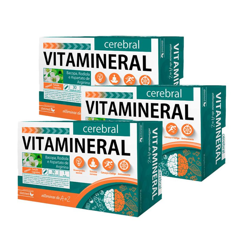 Dietmed Vitamineral Cerebral 30 Ampolas - Pack de 3