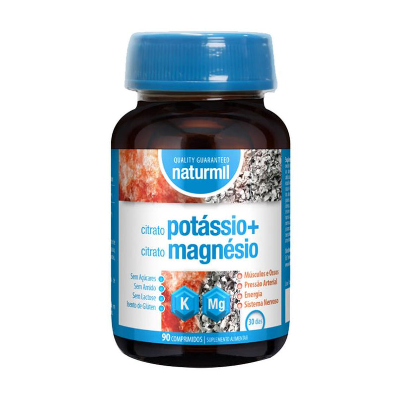 Naturmil Citrato Potássio + Citrato Magnésio 90 Comprimidos