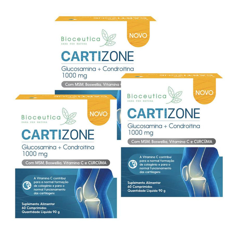 Bioceutica Cartizone Glucosamina + Condroitina 60 Comprimidos - Pack de 3