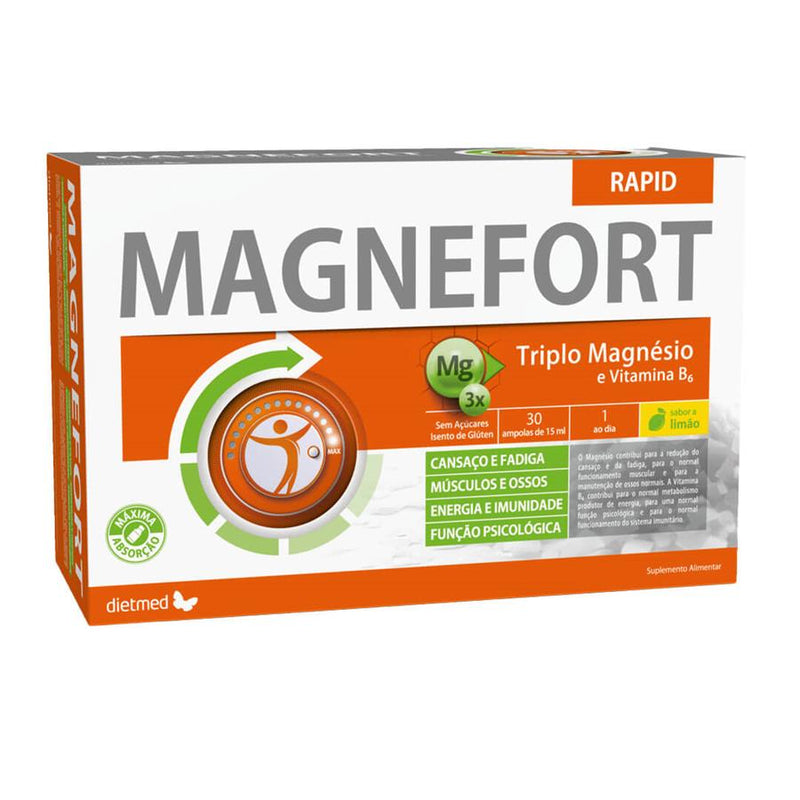 Dietmed Magnefort Rapid Triplo Magnésio 30 Ampolas