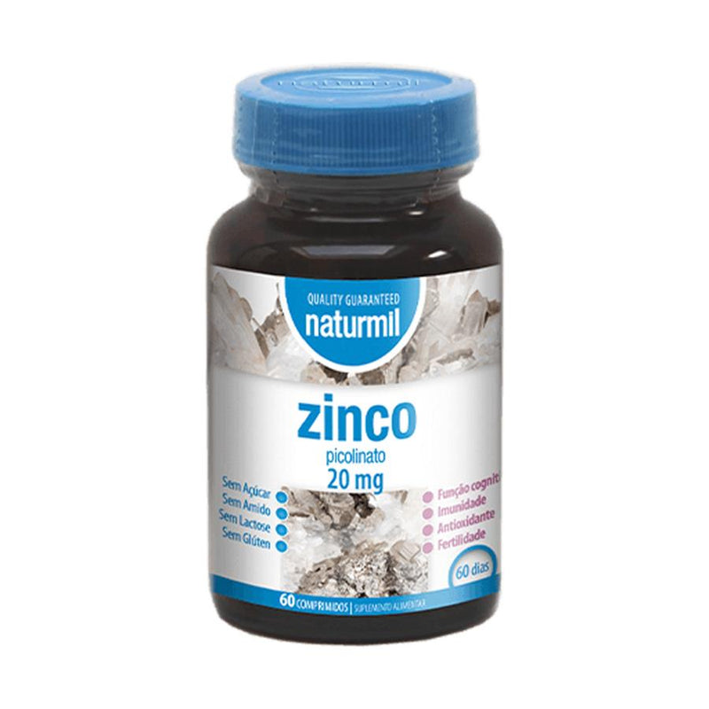 Naturmil Zinco Picolinato 20mg 60 Comprimidos