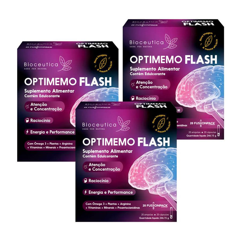 Bioceutica Optimemo Flash 20 Ampolas + 20 Cápsulas - Pack de 3
