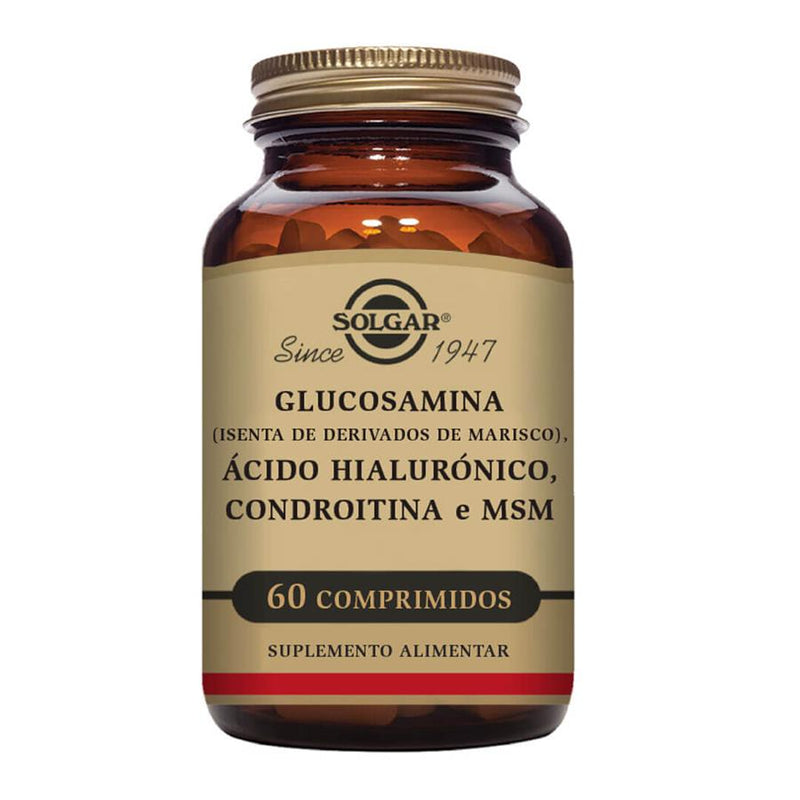 Solgar Glucosamina + Ácido Hialurónico + Condroitina + MSM 60 Comprimidos