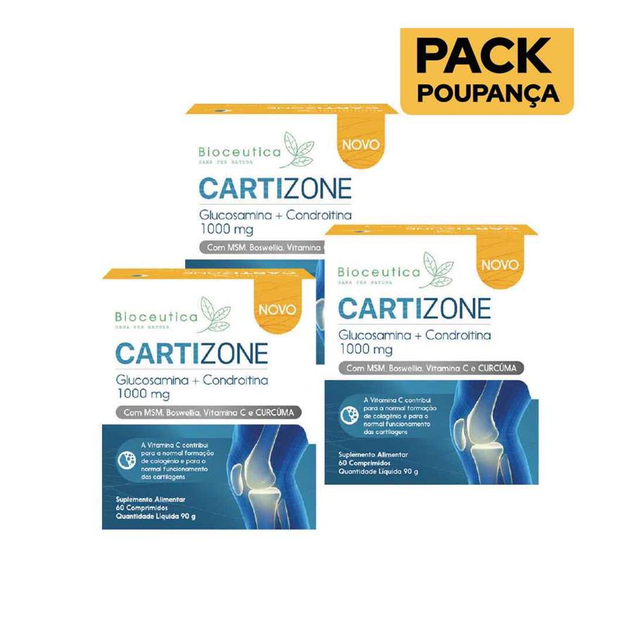 Bioceutica Cartizone Glucosamina + Condroitina 60 Comprimidos - Pack de 3
