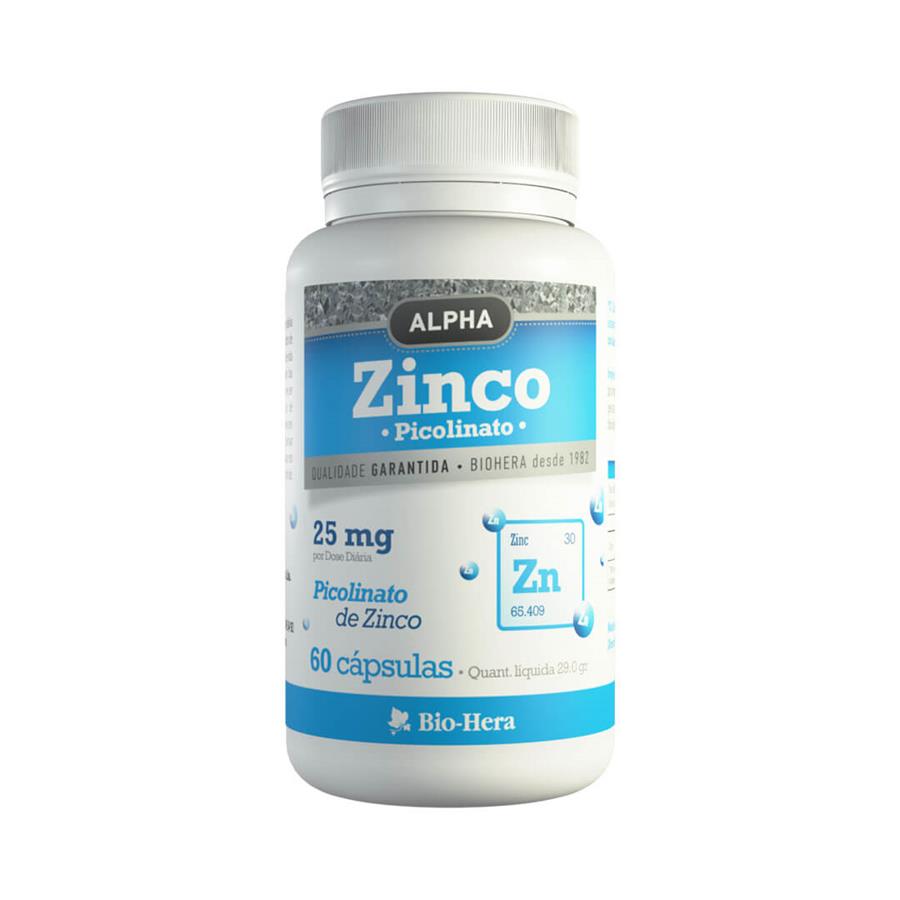 BioHera Alpha Zinco Picolinato 25mg 60 Cápsulas - imagem principal
