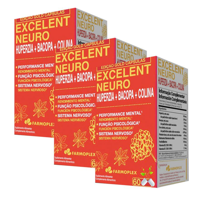 Farmoplex Excelent Neuro 60 Cápsulas - Pack de 3