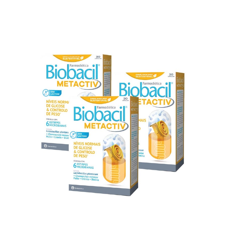 Farmodiética Biobacil Metactiv 30 Cápsulas - Pack de 3 - imagem principal