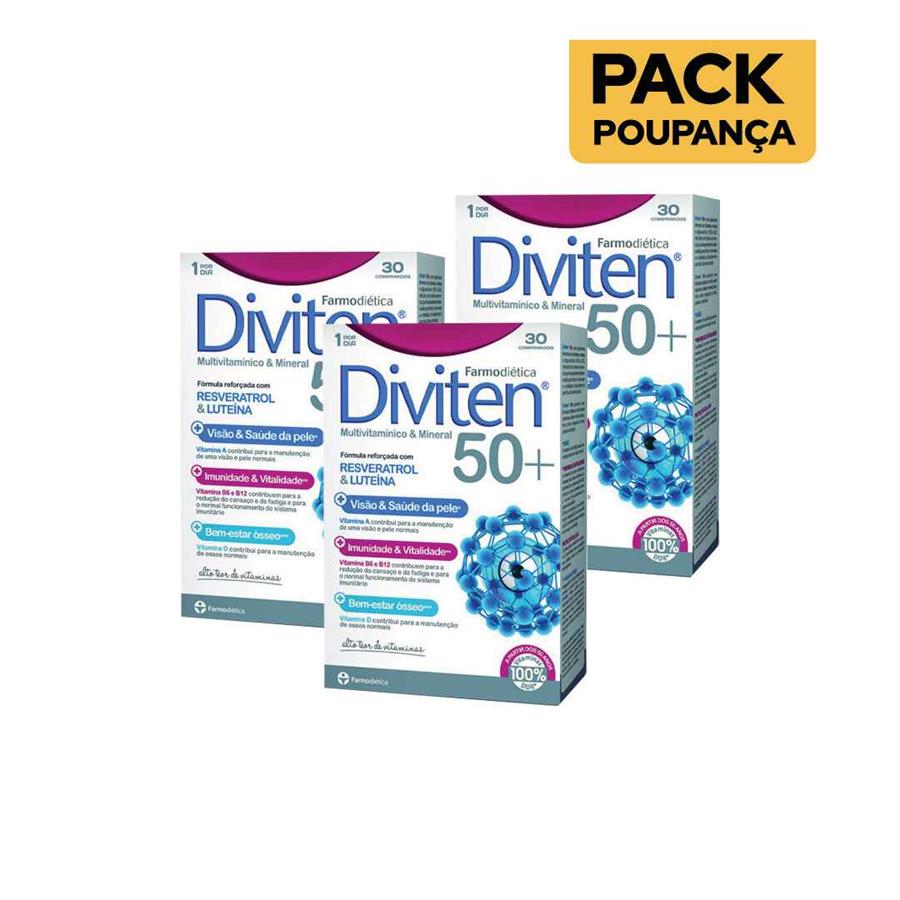 Farmodiética Diviten 50+ 30 Comprimidos - Pack de 3