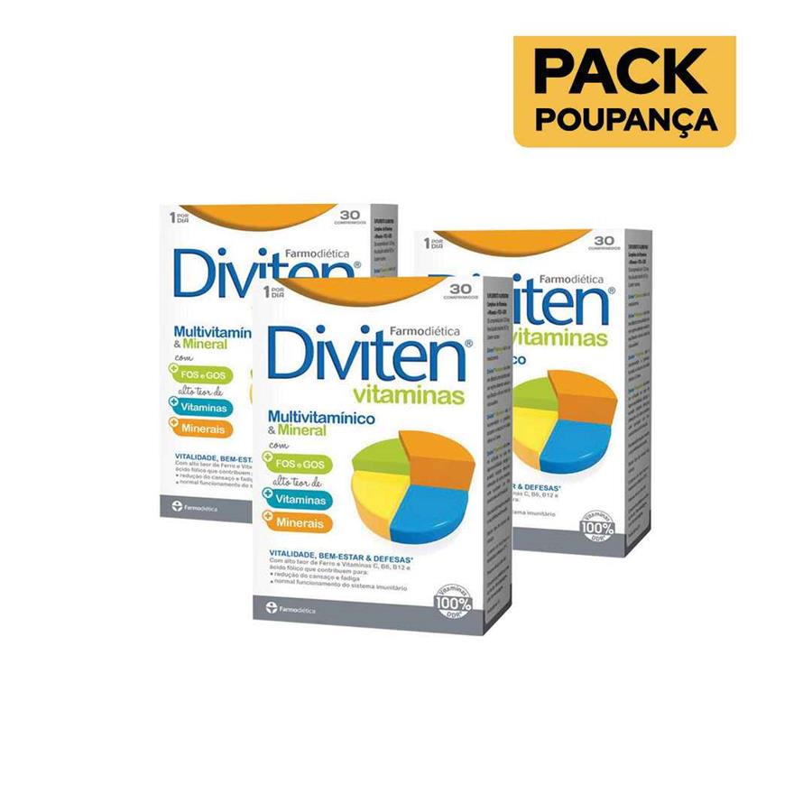 Farmodiética Diviten Vitaminas 30 comprimidos - Pack de 3