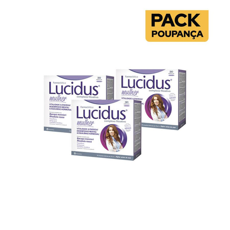 Farmodiética Lucidus Mulher 30 ampolas - Pack de 3