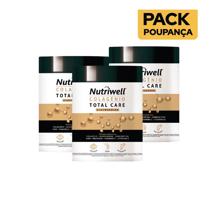 Nutriwell Colagénio Total Care Deluxe 300g - Pack de 3