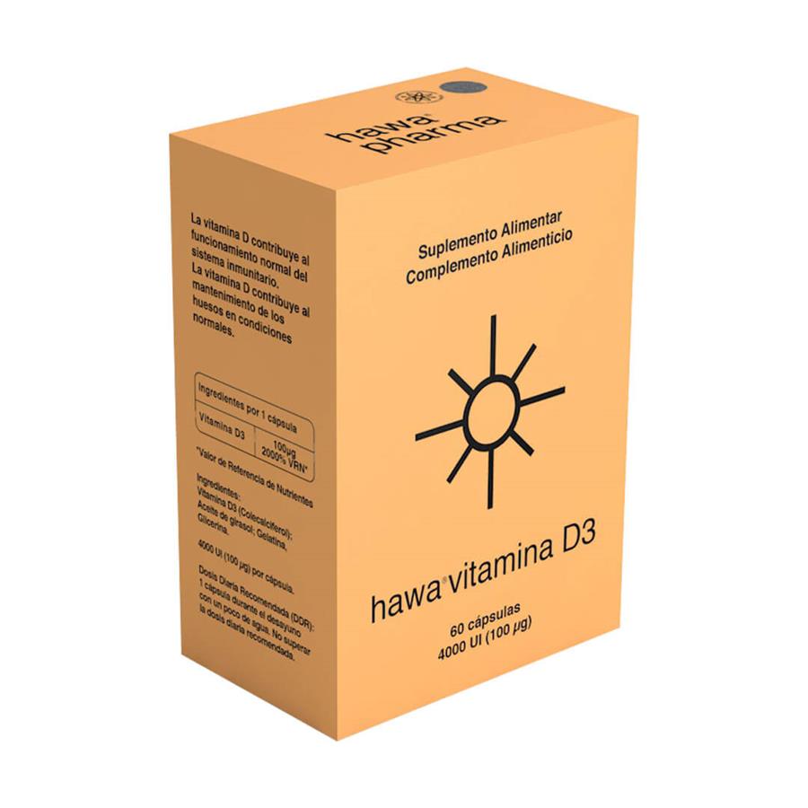 Hawa Vitamina D3 4000 UI 60 Cápsulas