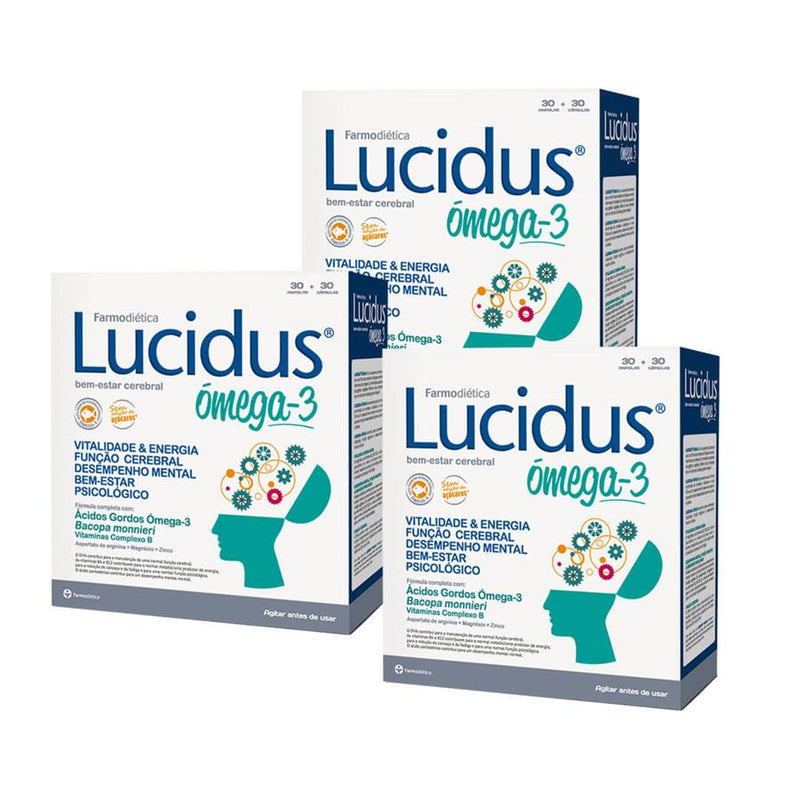 Farmodiética Lucidus Ómega 3 30 cápsulas + 30 ampolas - Pack de 3