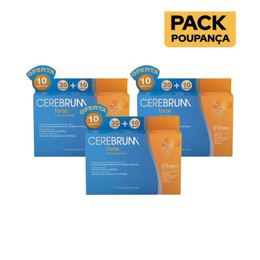 Natiris Cerebrum Forte 30 + 10 Ampolas - Pack de 3