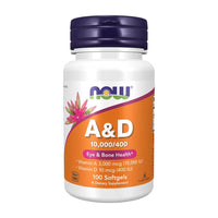 Ahora Vitamina A y D 10 000/400 UI 100 cápsulas blandas
