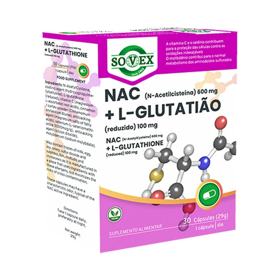 Sovex NAC 600 mg + L-Glutatião 100 mg 30 Cápsulas - imagem principal