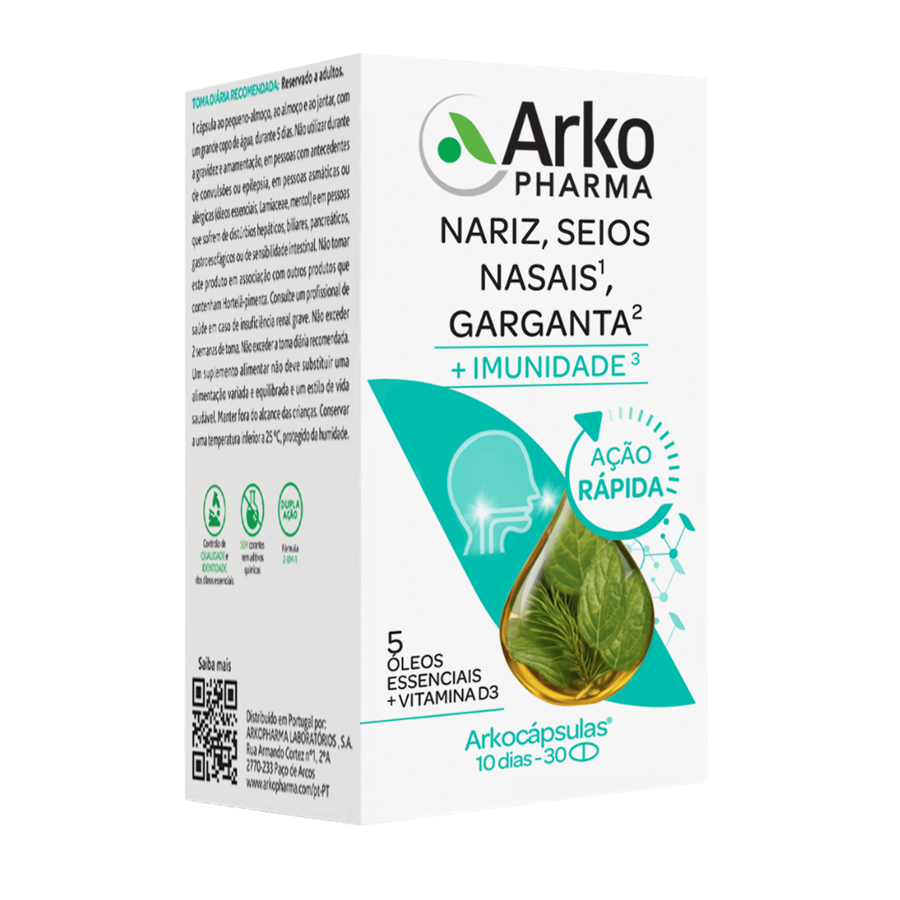Arkopharma Nariz, Seios Nasais e Garganta 30 Cápsulas - imagem principal