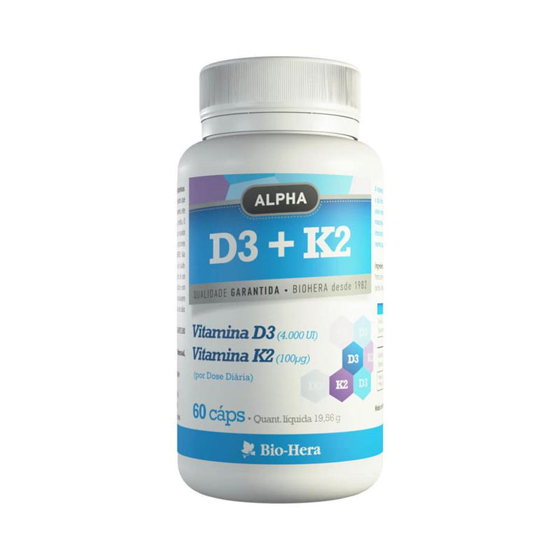 BioHera Alpha Vitamina D3 4000ui + K2 100ug 60 Cápsulas