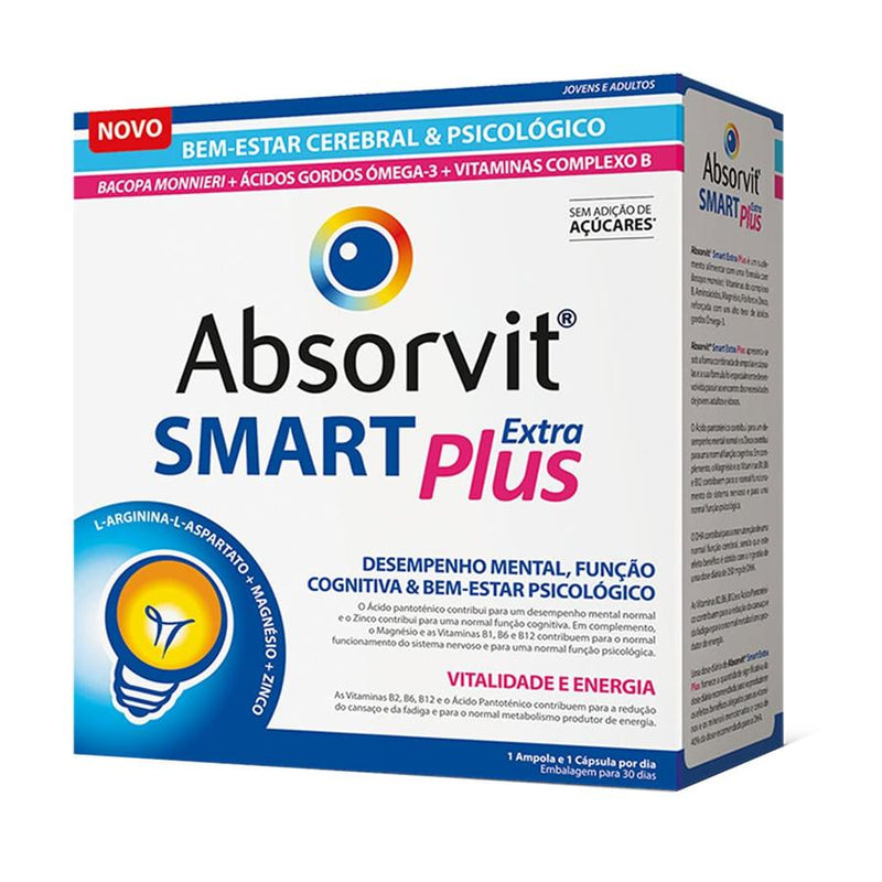 Farmodiética Absorvit Smart Extra Plus 30 Ampolas + 30 Cápsulas