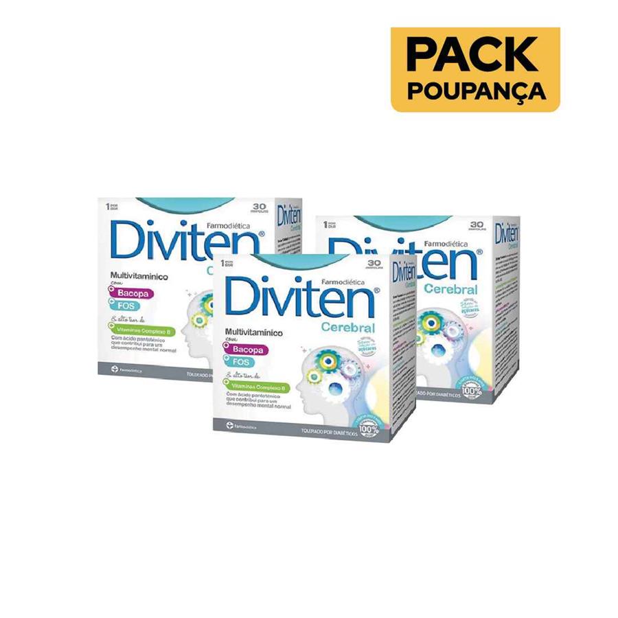 Farmodiética Diviten Cerebral 30 Ampolas - Pack de 3