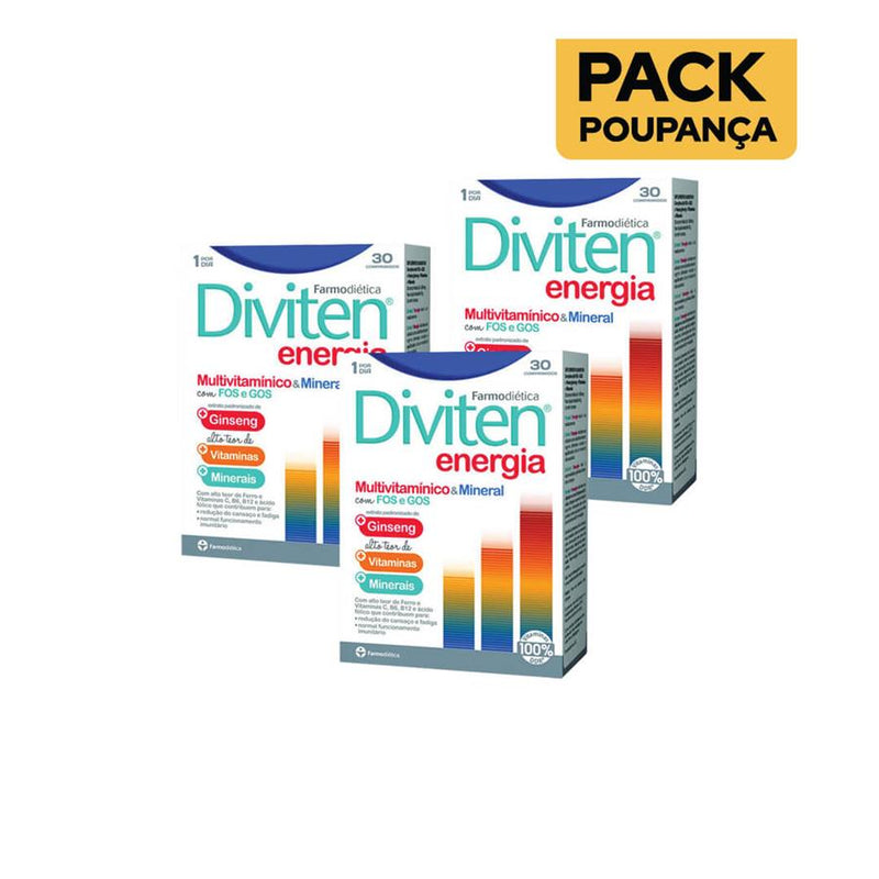 Farmodiética Diviten Energia 30 Comprimidos - Pack de 3