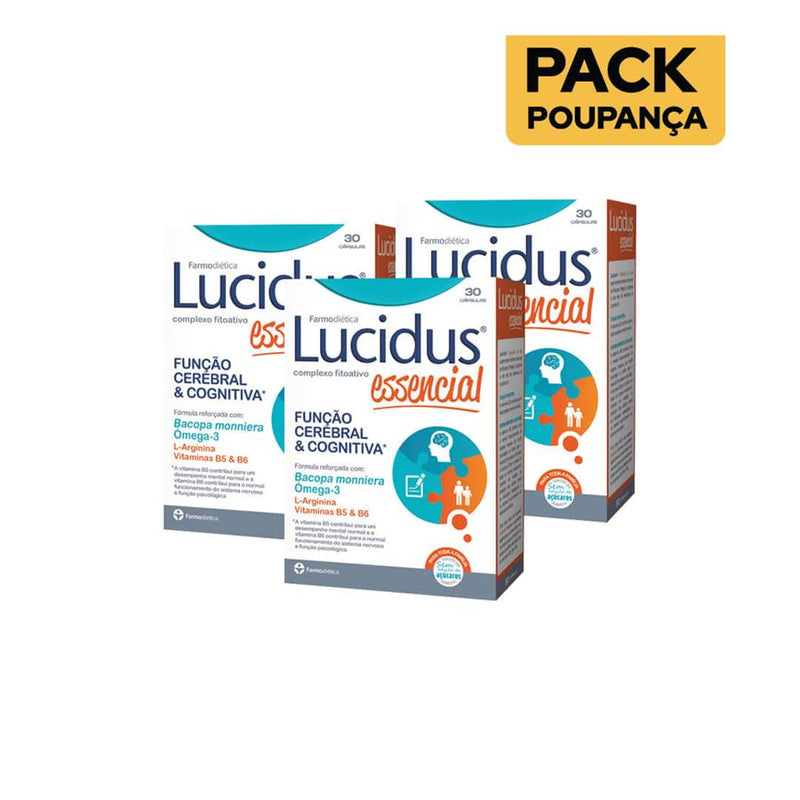 Farmodiética Lucidus Essencial 30 Cápsulas - Pack de 3