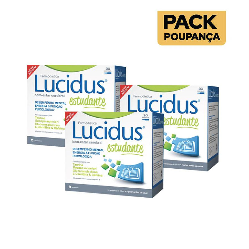 Farmodiética Lucidus Estudante 30 Ampolas - Pack de 3