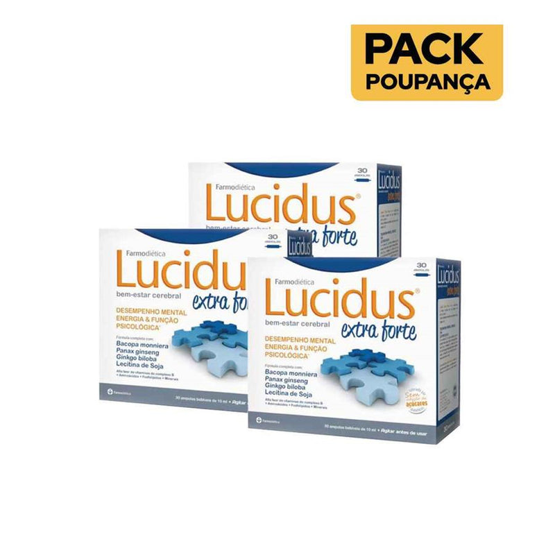 Farmodiética Lucidus Extra Forte 30 Ampolas - Pack de 3