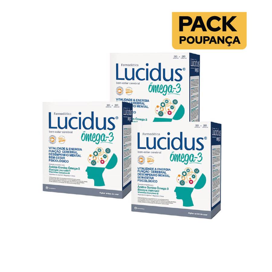 Farmodiética Lucidus Ómega 3 30 cápsulas + 30 ampolas - Pack de 3