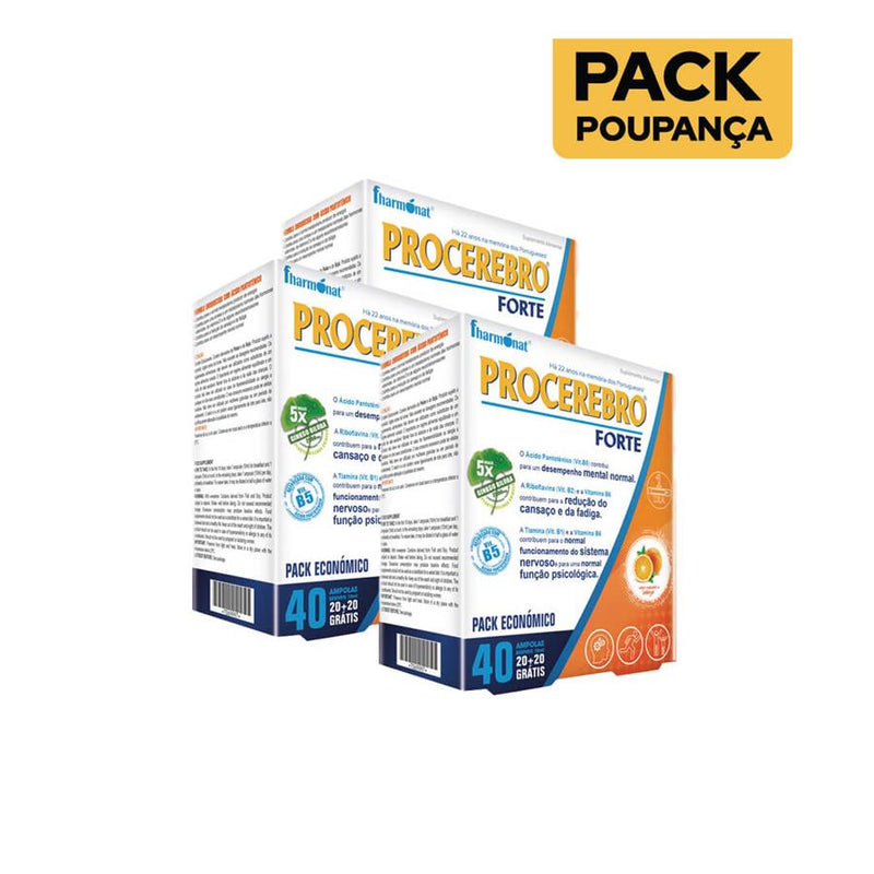 Fharmonat Procerebro Forte 40 Ampolas - Pack de 3