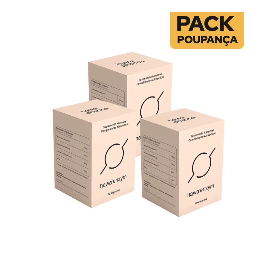 Hawa Enzym 60 Cápsulas - Pack de 3