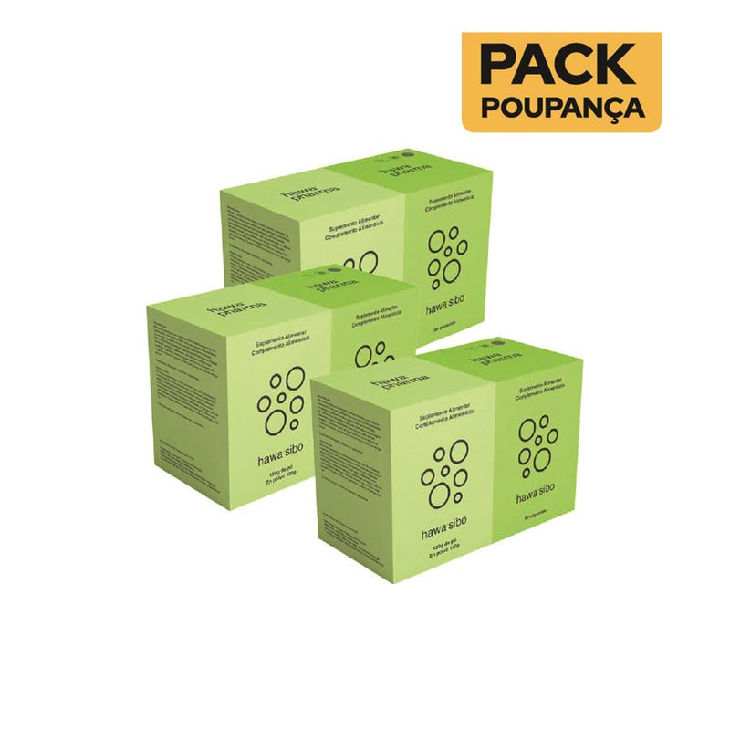 Hawa Sibo Kit 120g + 90 Cápsulas - Pack de 3