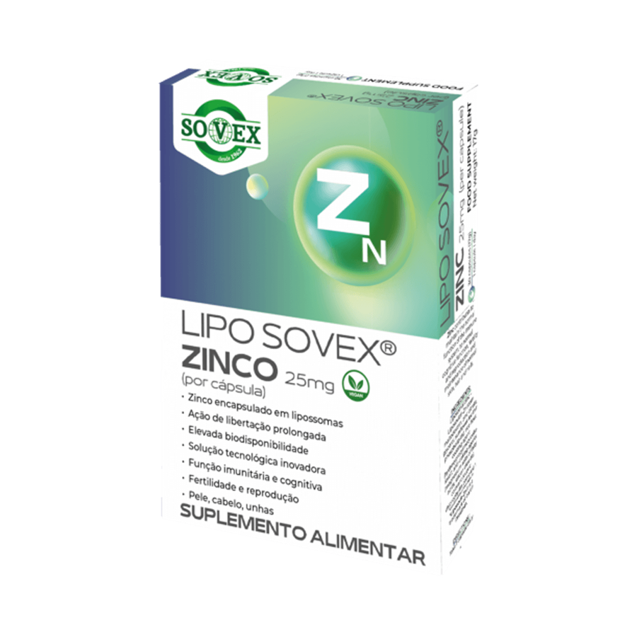 LipoSovex Zinco 25 mg 30 Cápsulas