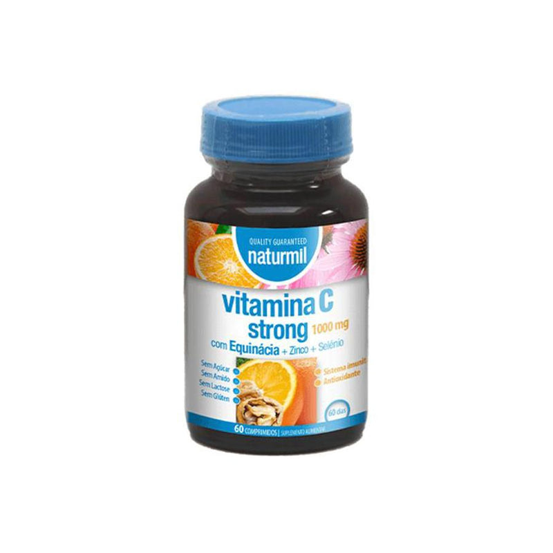 Naturmil Vitamina C Strong 1000mg + Equinácia, Zinco e Selénio 60 Comprimidos