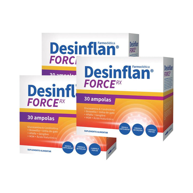 Farmodiética Desinflan Force Rx 30 ampolas - Pack de 3