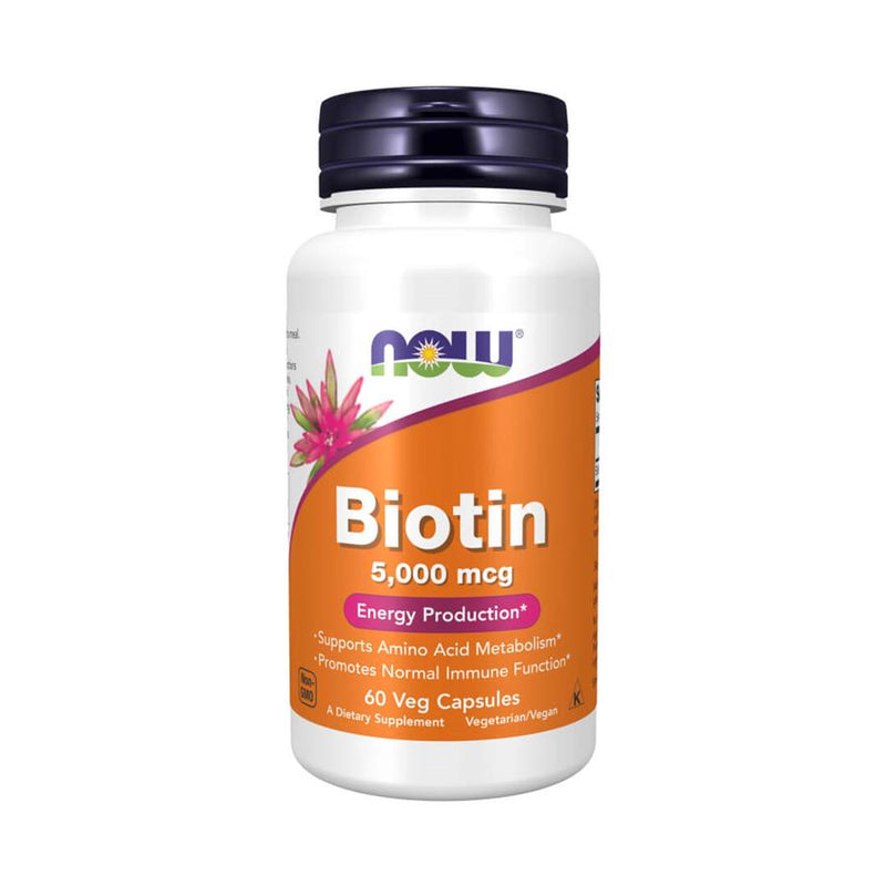 Now Biotin Vitamina H 5000ug 60 Cápsulas