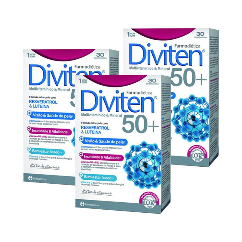 Farmodiética Diviten 50+ 30 Comprimidos - Pack de 3