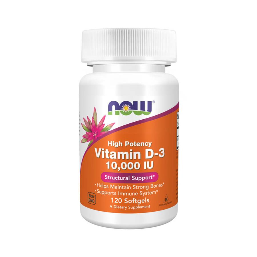 Now Vitamin D-3 10000 U.I. 120 Cápsulas